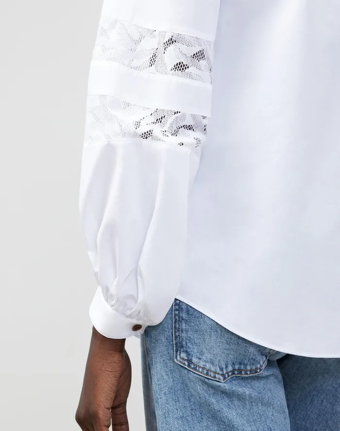 Women Lafayette 148 New York Blouses and Shirts Petite Austin Shirt In Italian Sculpted Kindcotton White