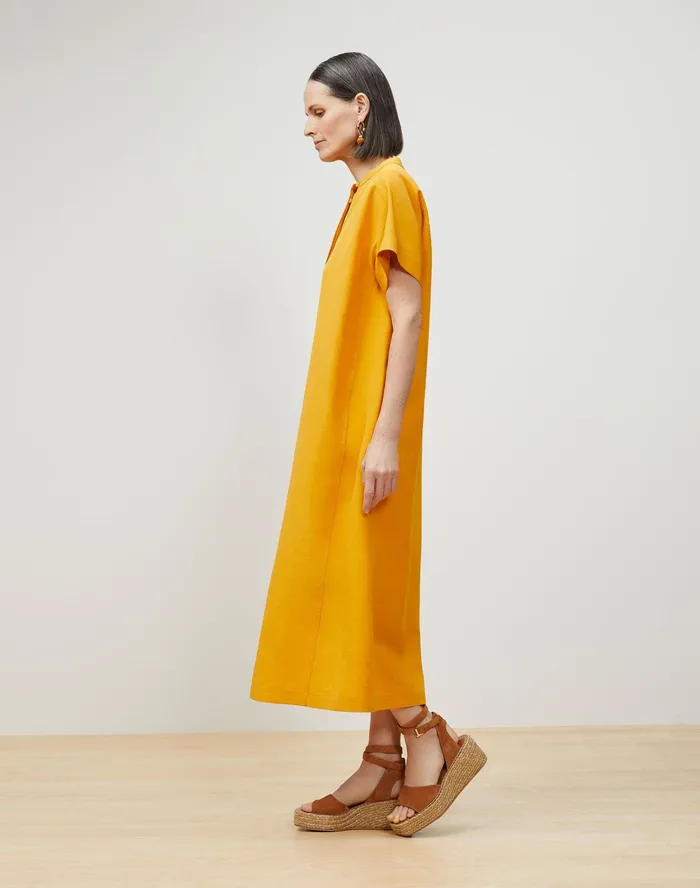 Women Lafayette 148 New York Dresses Aiden Dress In Coastal Cloth Tuscan Orange