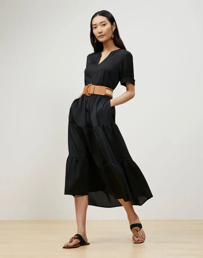 Women Lafayette 148 New York Dresses PlusSize Selma Dress In Carlisle Cloth Black
