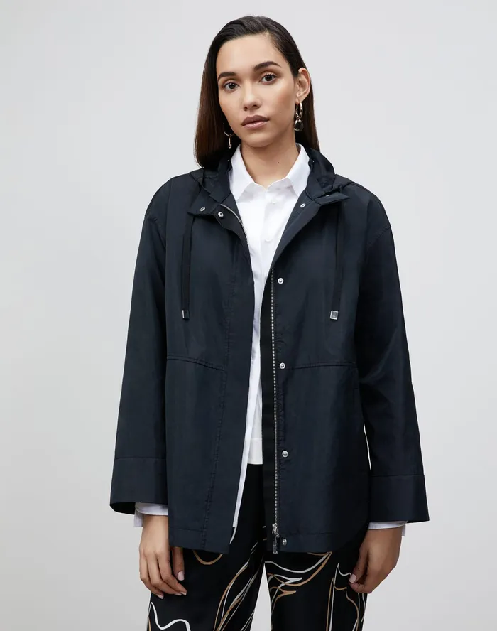 Women Lafayette 148 New York Jackets and Blazers Ansel Jacket In Italian Crafted Taffeta Black Women Lafayette 148 New York Jackets and Blazers Ansel Jacket In Italian Crafted Taffeta Black