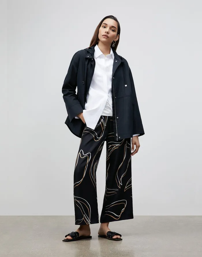 Women Lafayette 148 New York Jackets and Blazers Ansel Jacket In Italian Crafted Taffeta Black