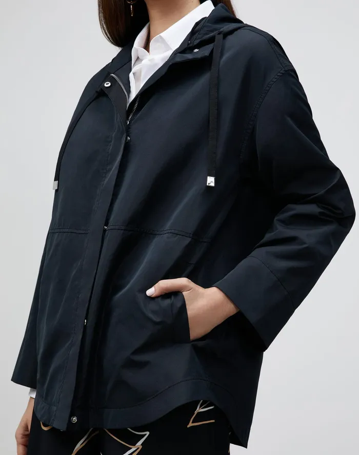 Women Lafayette 148 New York Jackets and Blazers Ansel Jacket In Italian Crafted Taffeta Black