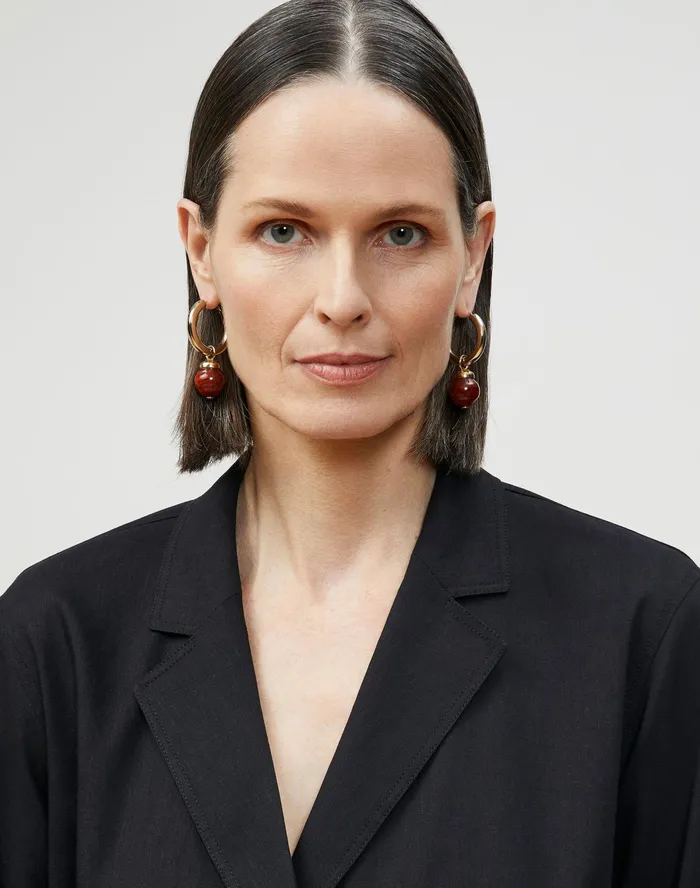 Women Lafayette 148 New York Jackets and Blazers Petite Lawson Jacket In Aria Linen Black