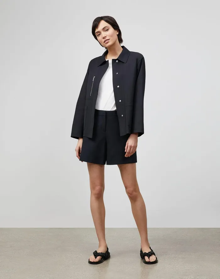 Women Lafayette 148 New York Jackets and Blazers PlusSize Huntington Jacket In Fundamental BiStretch Black
