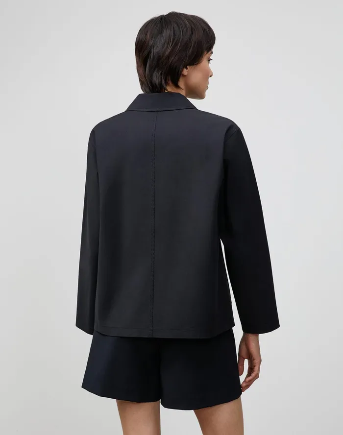 Women Lafayette 148 New York Jackets and Blazers PlusSize Huntington Jacket In Fundamental BiStretch Black