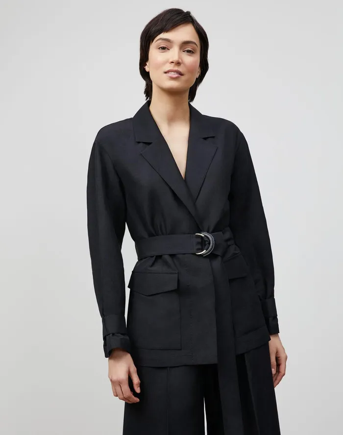 Women Lafayette 148 New York Jackets and Blazers PlusSize Stewart Jacket In Coastal Cloth Black Women Lafayette 148 New York Jackets and Blazers PlusSize Stewart Jacket In Coastal Cloth Black