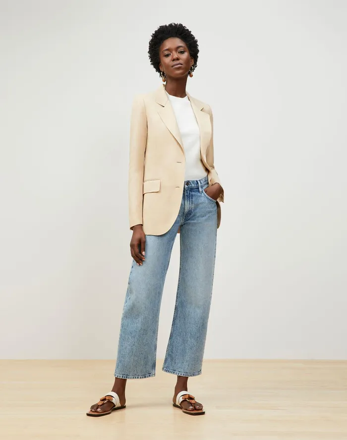 Women Lafayette 148 New York Jackets and Blazers Turner Blazer In Veranda Cloth Rye