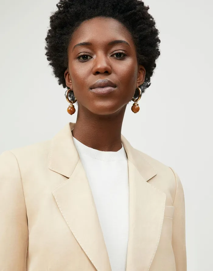 Women Lafayette 148 New York Jackets and Blazers Turner Blazer In Veranda Cloth Rye
