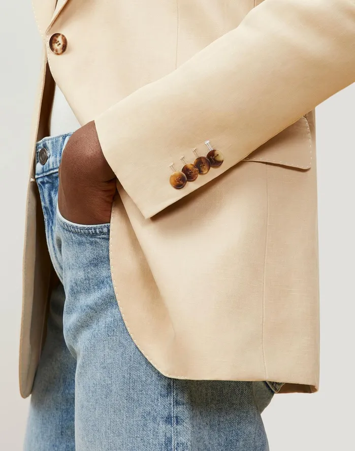 Women Lafayette 148 New York Jackets and Blazers Turner Blazer In Veranda Cloth Rye