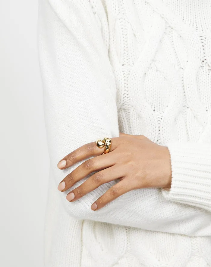 Women Lafayette 148 New York Jewelry Wave Ring Gold