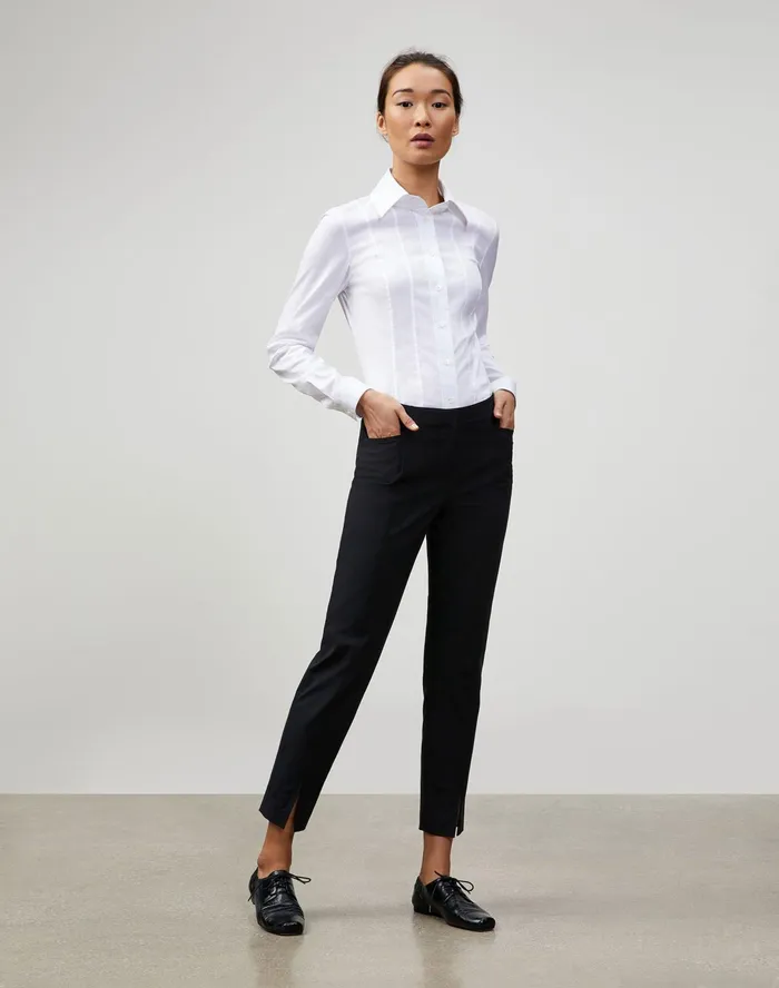 Women Lafayette 148 New York Pants and Shorts Fundamental BiStretch Ankle Waldorf Slim Pant Black