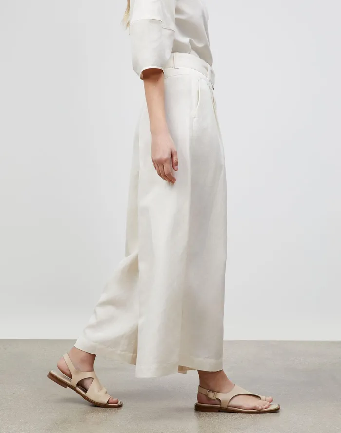 Women Lafayette 148 New York Pants and Shorts Petite Gavin WideLeg Pant In Coastal Cloth Alabaster