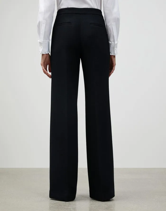 Women Lafayette 148 New York Pants and Shorts Petite Nouveau Crepe Dalton WideLeg Pant Black