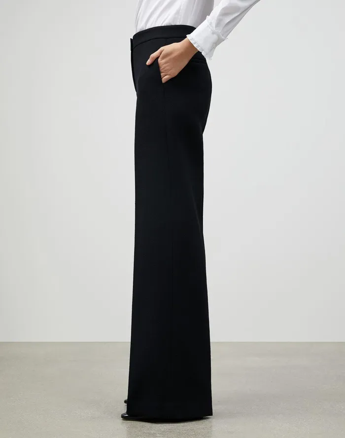 Women Lafayette 148 New York Pants and Shorts Petite Nouveau Crepe Dalton WideLeg Pant Black