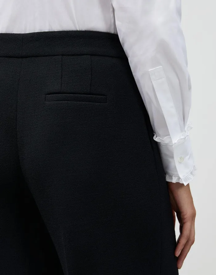 Women Lafayette 148 New York Pants and Shorts Petite Nouveau Crepe Dalton WideLeg Pant Black