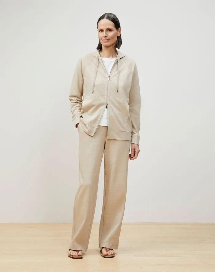 Women Lafayette 148 New York Pants and Shorts Webster Ankle Pant In Italian CottonLinen Terry Papyrus