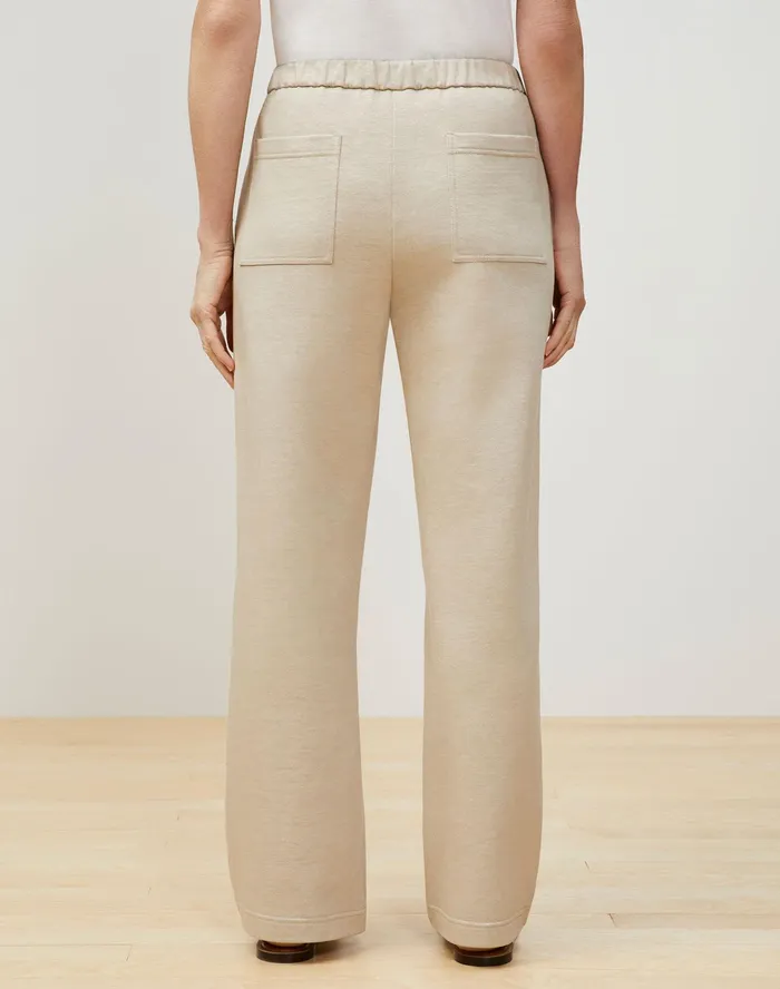 Women Lafayette 148 New York Pants and Shorts Webster Ankle Pant In Italian CottonLinen Terry Papyrus