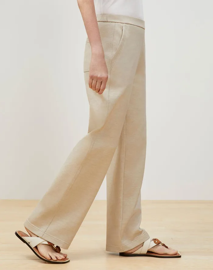 Women Lafayette 148 New York Pants and Shorts Webster Ankle Pant In Italian CottonLinen Terry Papyrus