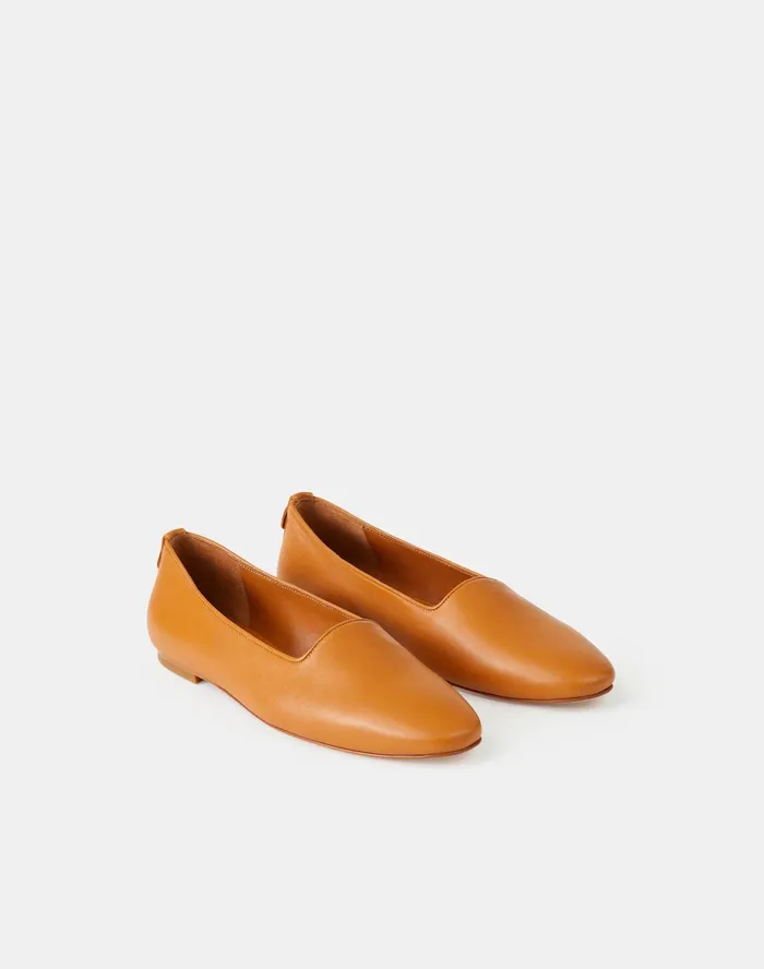 Women Lafayette 148 New York Sandals Georgine Icon Loafer In Nappa Leather Copper Women Lafayette 148 New York Sandals Georgine Icon Loafer In Nappa Leather Copper