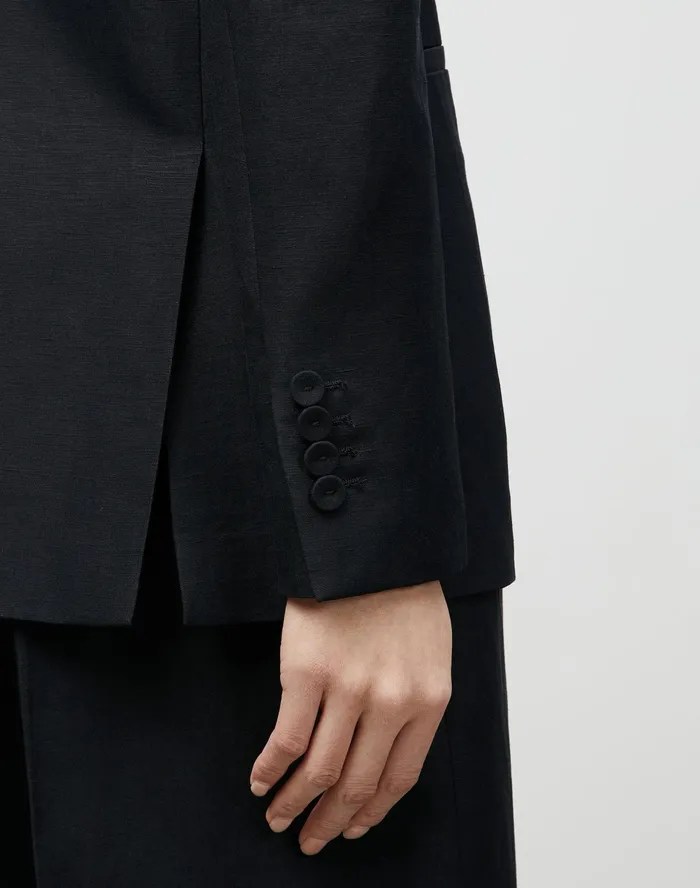 Women Lafayette 148 New York Suits Alister Blazer In Coastal Cloth Black