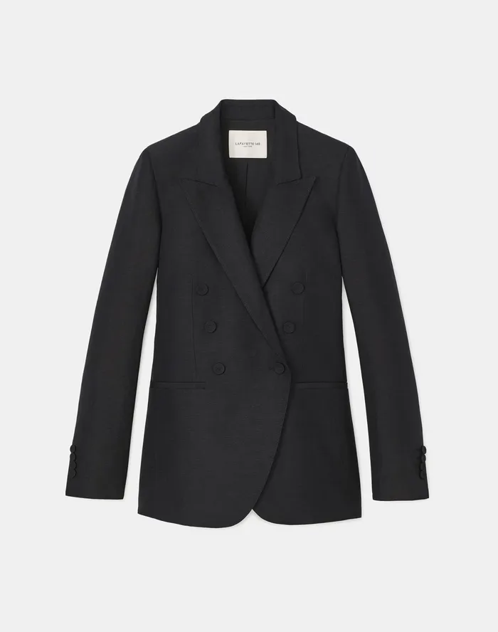 Women Lafayette 148 New York Suits Alister Blazer In Coastal Cloth Black