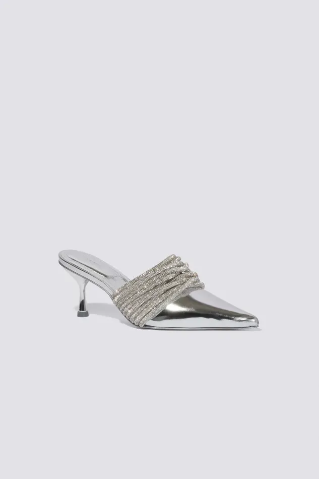Women Lian Heeled Mule Silver Jonathan Simkhai Footwear