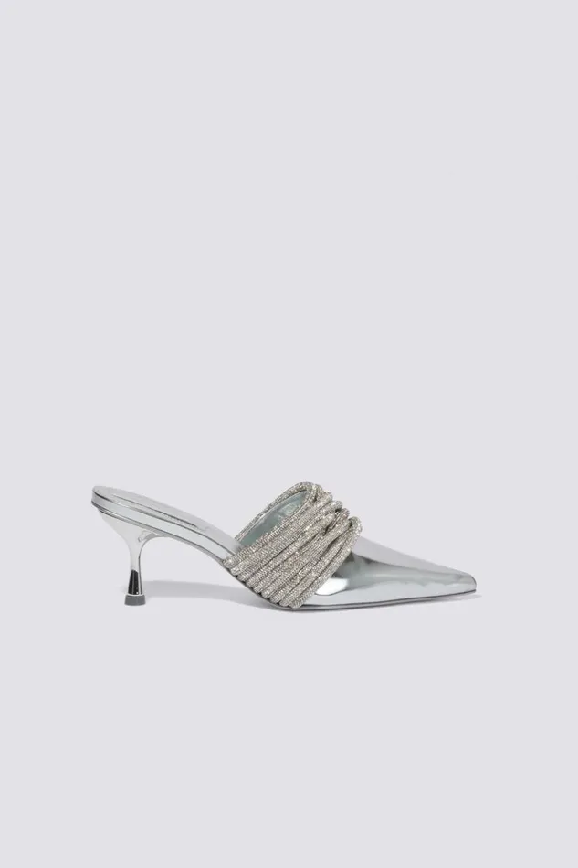 Women Lian Heeled Mule Silver Jonathan Simkhai Footwear