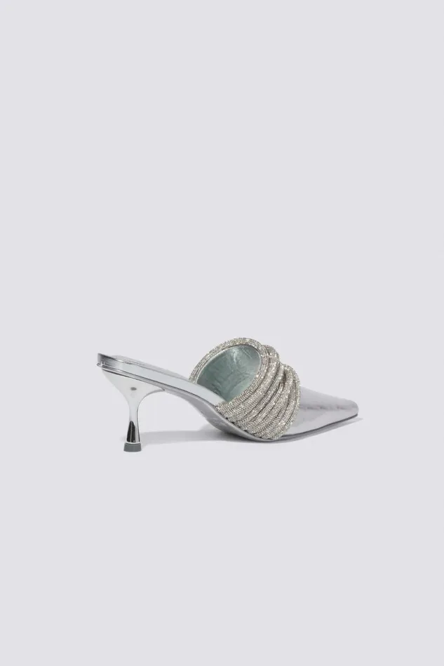 Women Lian Heeled Mule Silver Jonathan Simkhai Footwear