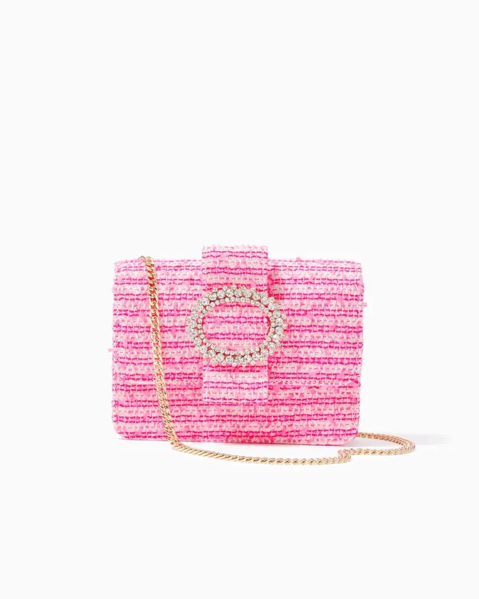 Women Lilly Pulitzer Bags Emmeline Tweed Crossbody Bag Pink Palms Fantasy Tweed Women Lilly Pulitzer Bags Emmeline Tweed Crossbody Bag Pink Palms Fantasy Tweed