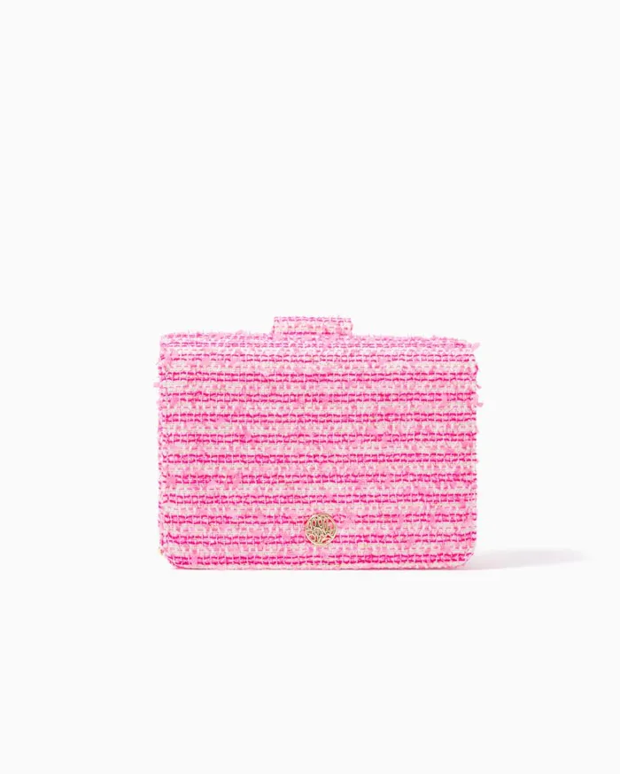 Women Lilly Pulitzer Bags Emmeline Tweed Crossbody Bag Pink Palms Fantasy Tweed Women Lilly Pulitzer Bags Emmeline Tweed Crossbody Bag Pink Palms Fantasy Tweed