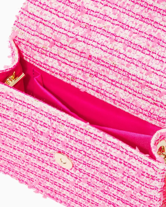 Women Lilly Pulitzer Bags Emmeline Tweed Crossbody Bag Pink Palms Fantasy Tweed Women Lilly Pulitzer Bags Emmeline Tweed Crossbody Bag Pink Palms Fantasy Tweed