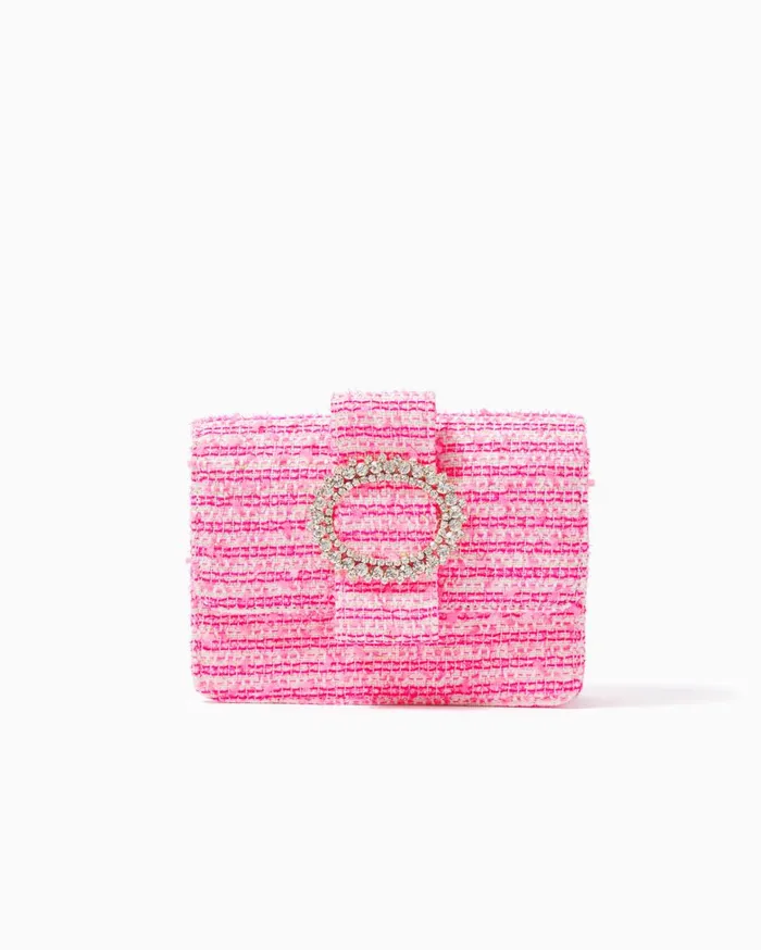 Women Lilly Pulitzer Bags Emmeline Tweed Crossbody Bag Pink Palms Fantasy Tweed Women Lilly Pulitzer Bags Emmeline Tweed Crossbody Bag Pink Palms Fantasy Tweed