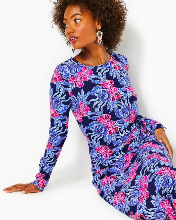 Women Lilly Pulitzer Dresses Bryson Maxi Dress Low Tide Navy Its Ofishell