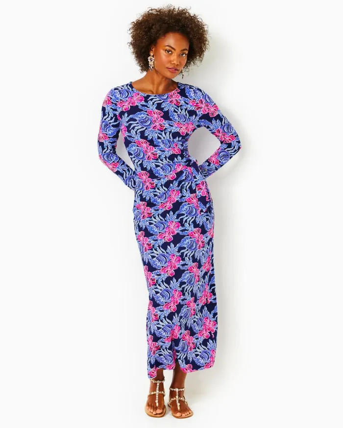 Women Lilly Pulitzer Dresses Bryson Maxi Dress Low Tide Navy Its Ofishell Women Lilly Pulitzer Dresses Bryson Maxi Dress Low Tide Navy Its Ofishell