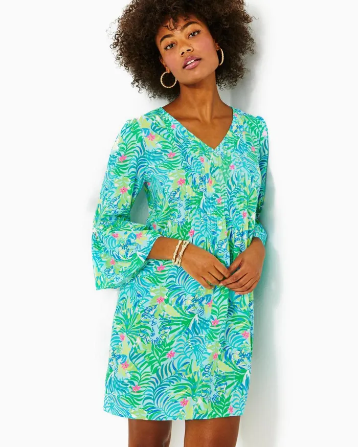 Women Lilly Pulitzer Dresses Danika Tunic Dress Spearmint Blossom Views