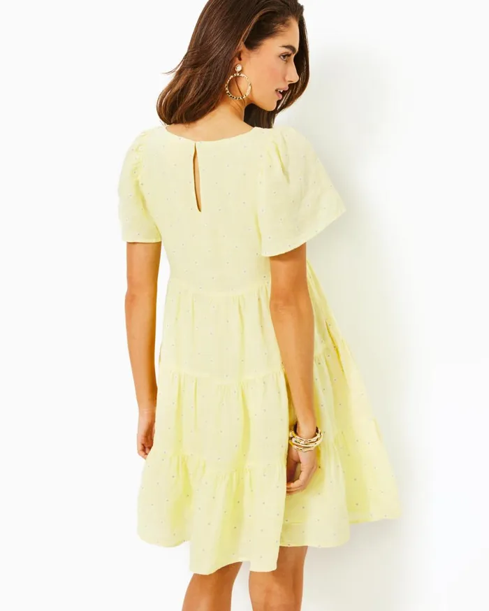 Women Lilly Pulitzer Dresses Jocelyn Linen Dress Finch Yellow You Drive Me Daisy Embroidered Linen Women Lilly Pulitzer Dresses Jocelyn Linen Dress Finch Yellow You Drive Me Daisy Embroidered Linen