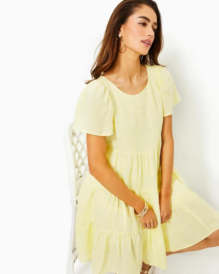 Women Lilly Pulitzer Dresses Jocelyn Linen Dress Finch Yellow You Drive Me Daisy Embroidered Linen Women Lilly Pulitzer Dresses Jocelyn Linen Dress Finch Yellow You Drive Me Daisy Embroidered Linen
