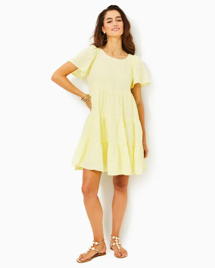 Women Lilly Pulitzer Dresses Jocelyn Linen Dress Finch Yellow You Drive Me Daisy Embroidered Linen Women Lilly Pulitzer Dresses Jocelyn Linen Dress Finch Yellow You Drive Me Daisy Embroidered Linen