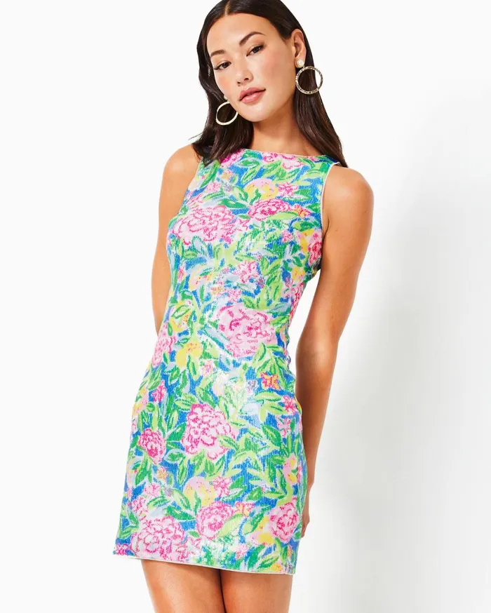 Women Lilly Pulitzer Dresses Lilly Pulitzer X Badgley Mischka Heather Sequin Shift Dress Multi Grove Garden Women Lilly Pulitzer Dresses Lilly Pulitzer X Badgley Mischka Heather Sequin Shift Dress Multi Grove Garden