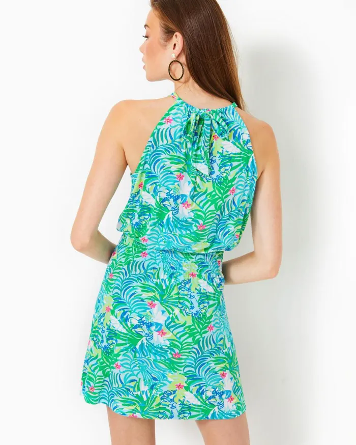 Women Lilly Pulitzer Dresses Shirelle Skirted Romper Las Olas Aqua Strong Current Sea Women Lilly Pulitzer Dresses Shirelle Skirted Romper Las Olas Aqua Strong Current Sea