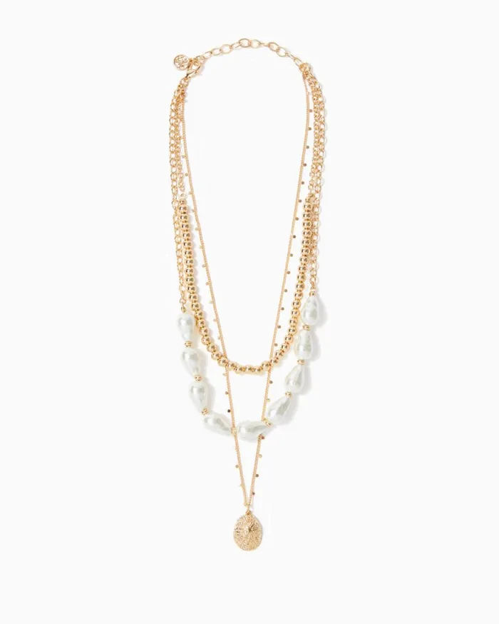 Women Lilly Pulitzer Jewelry Sway Necklace Gold Metallic