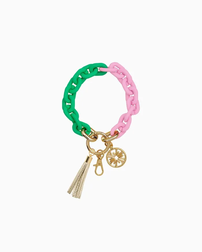 Women Lilly Pulitzer Phone and Tech Key Chain Bangle Spearmint X Conch Shell Pink Women Lilly Pulitzer Phone and Tech Key Chain Bangle Spearmint X Conch Shell Pink