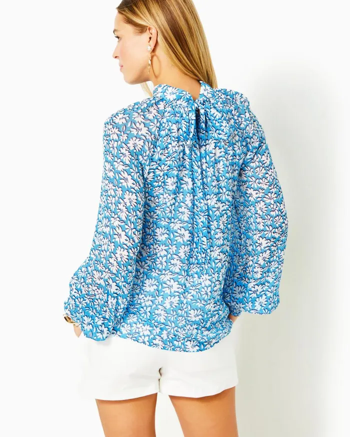Women Lilly Pulitzer Tops Ellielynn Long Sleeve Top Low Tide Navy Women Lilly Pulitzer Tops Ellielynn Long Sleeve Top Low Tide Navy