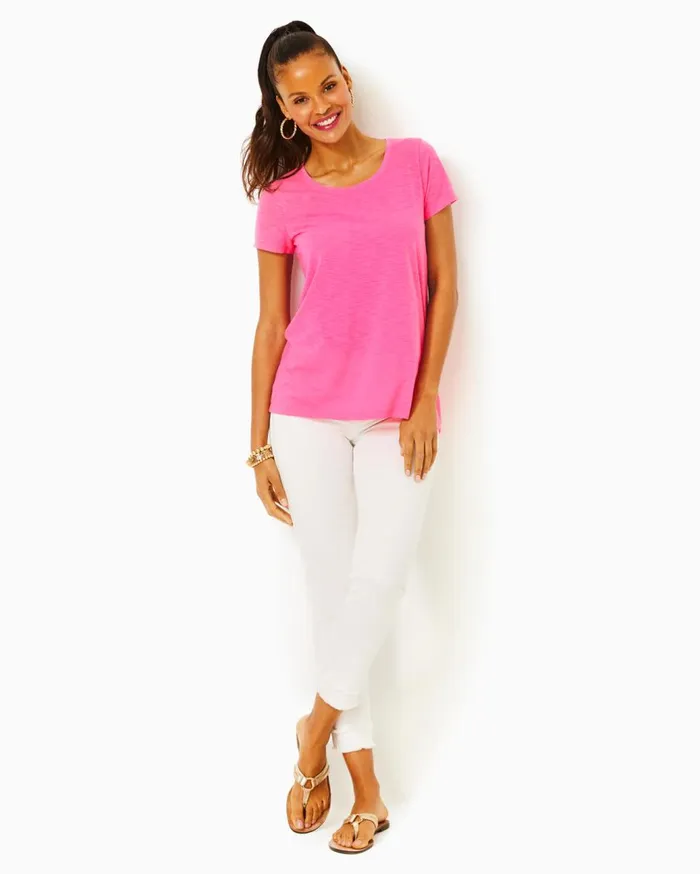 Women Lilly Pulitzer Tops Etta Scoopneck Top Roxie Pink Women Lilly Pulitzer Tops Etta Scoopneck Top Roxie Pink