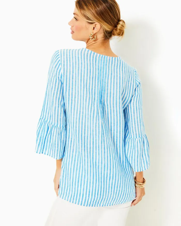 Women Lilly Pulitzer Tops Hollie Linen Tunic Spearmint Blossom Views Women Lilly Pulitzer Tops Hollie Linen Tunic Spearmint Blossom Views