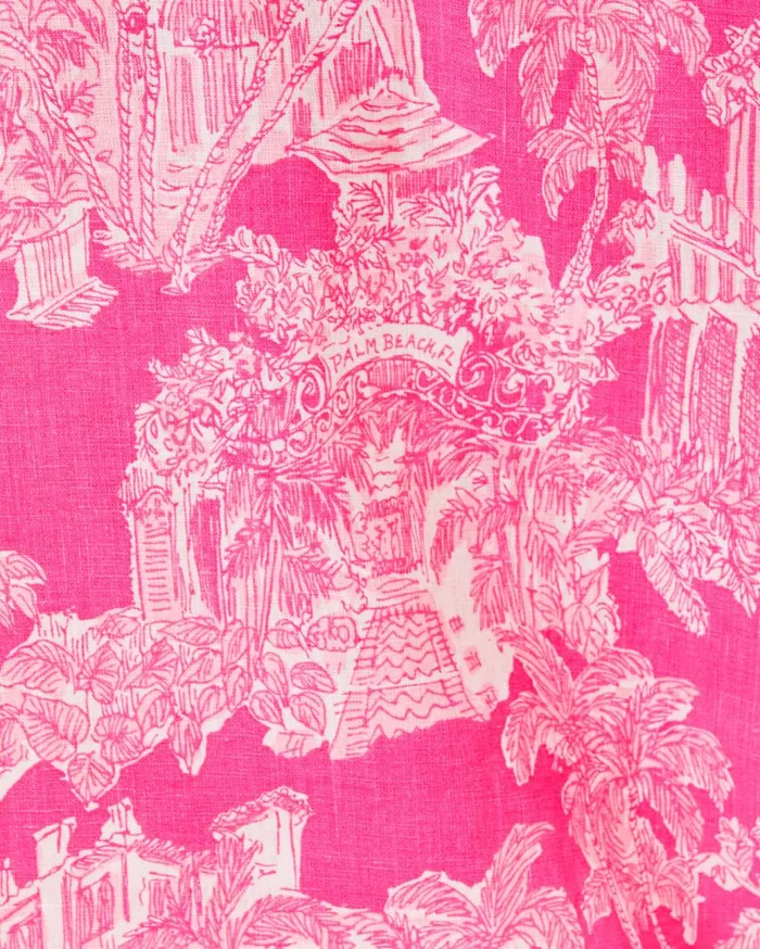 Women Lilly Pulitzer Tops Sea View Button Down Top Roxie Pink Pb Anniversary Toile Women Lilly Pulitzer Tops Sea View Button Down Top Roxie Pink Pb Anniversary Toile