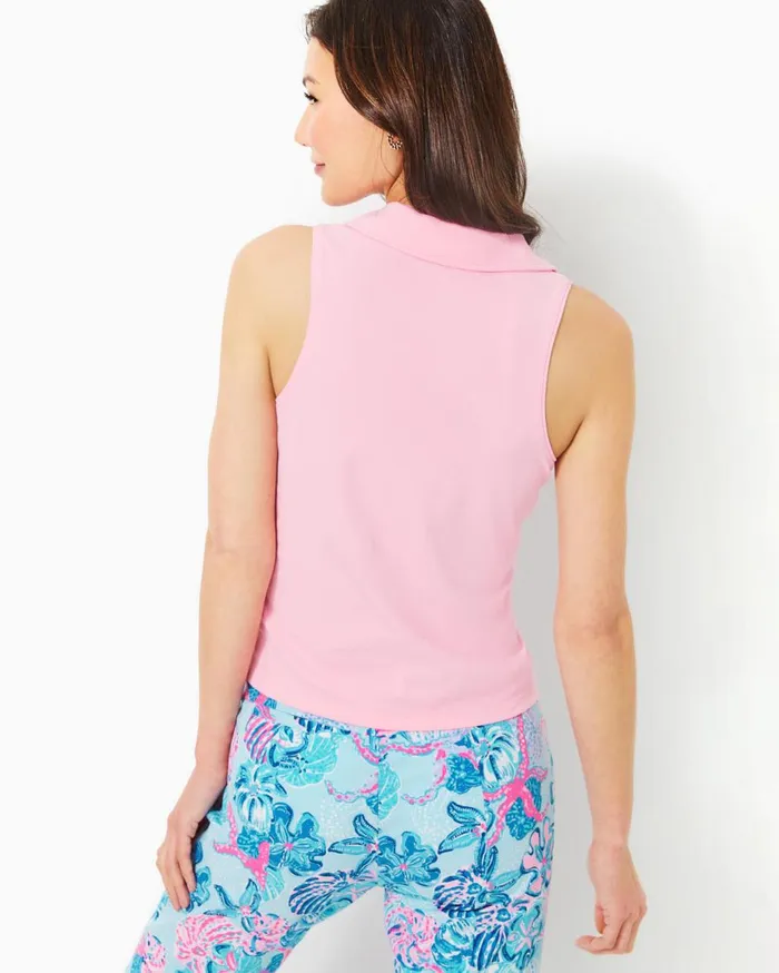 Women Lilly Pulitzer Tops UPF 50 Luxletic Alister Polo Top Conch Shell Pink Women Lilly Pulitzer Tops UPF 50 Luxletic Alister Polo Top Conch Shell Pink