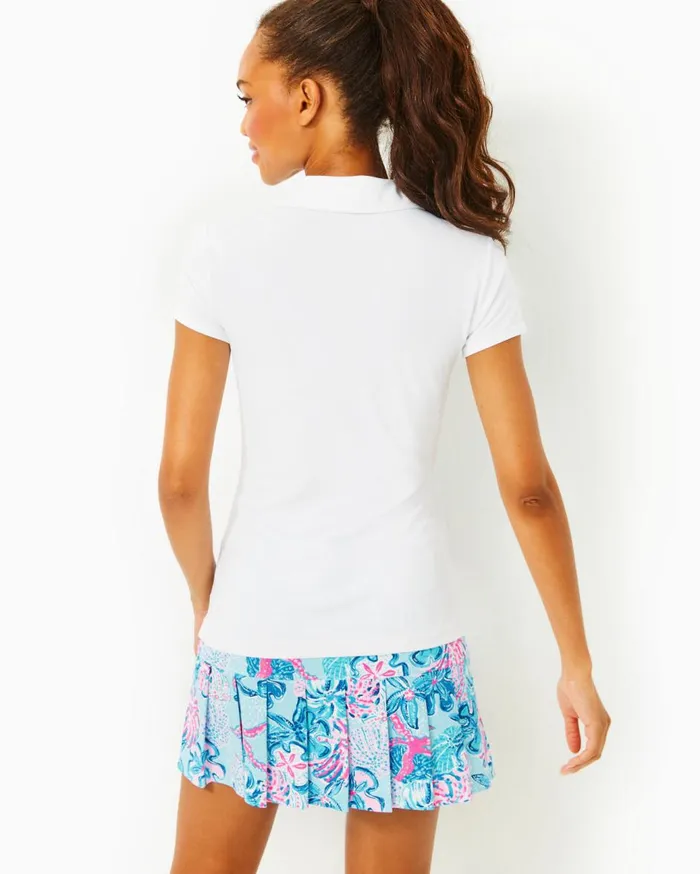 Women Lilly Pulitzer Tops UPF 50 Luxletic Frida Polo Top Resort White Gone Shellin Embroidery Women Lilly Pulitzer Tops UPF 50 Luxletic Frida Polo Top Resort White Gone Shellin Embroidery