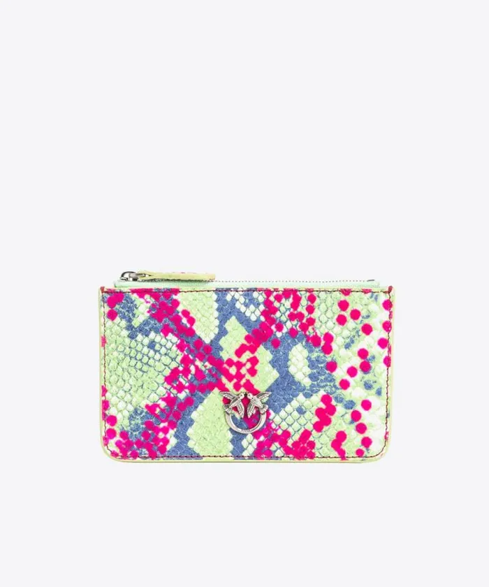 Women Limited Edition Pinko PINKO Galleria Flat Pouch In Reptile Skin Fuchsiagreenblueold Silver Women Limited Edition Pinko PINKO Galleria Flat Pouch In Reptile Skin Fuchsiagreenblueold Silver