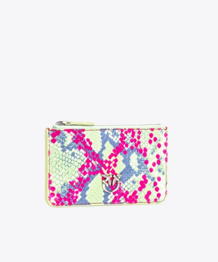 Women Limited Edition Pinko PINKO Galleria Flat Pouch In Reptile Skin Fuchsiagreenblueold Silver Women Limited Edition Pinko PINKO Galleria Flat Pouch In Reptile Skin Fuchsiagreenblueold Silver